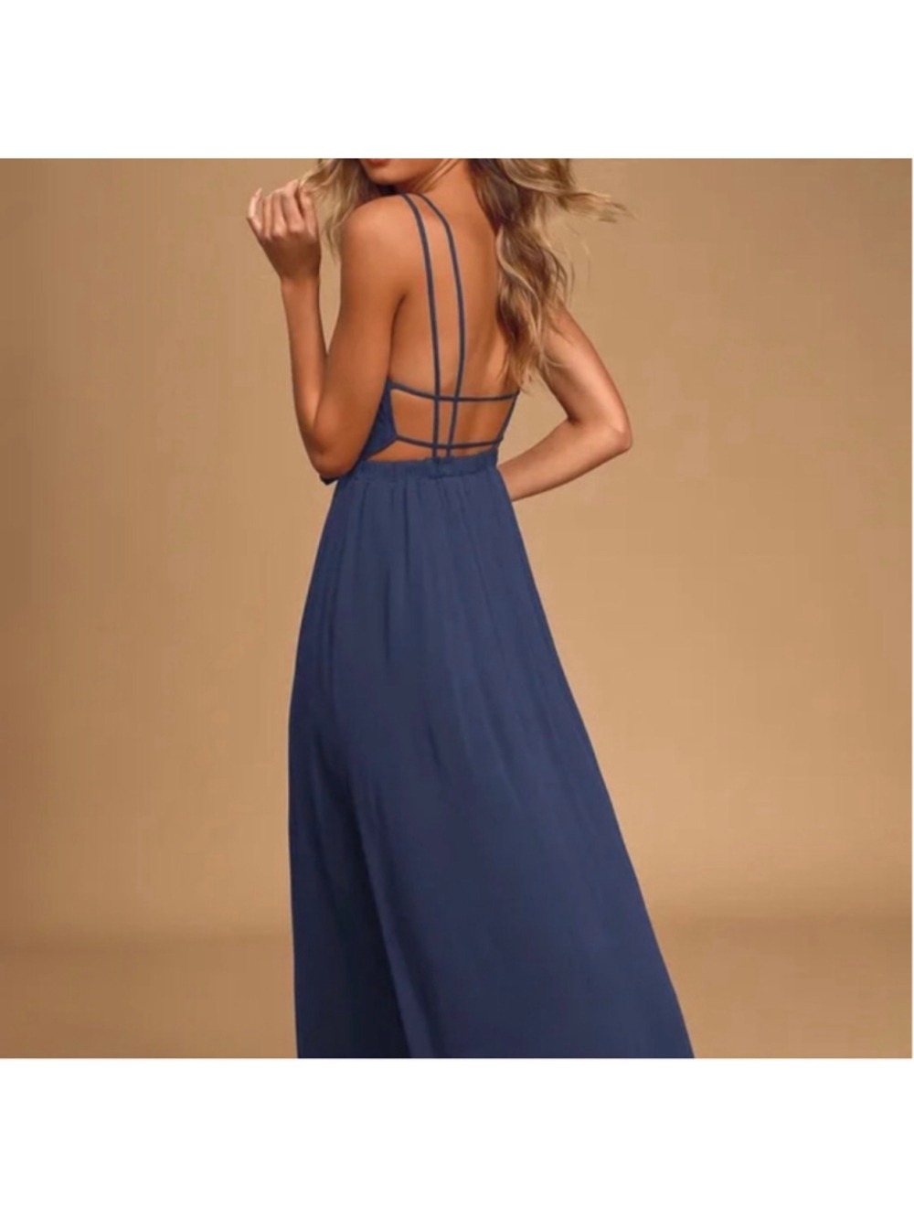 Lulus Navy Lost In Paradise Maxi Dress with Strappy Back XS - Picture 2 of 10